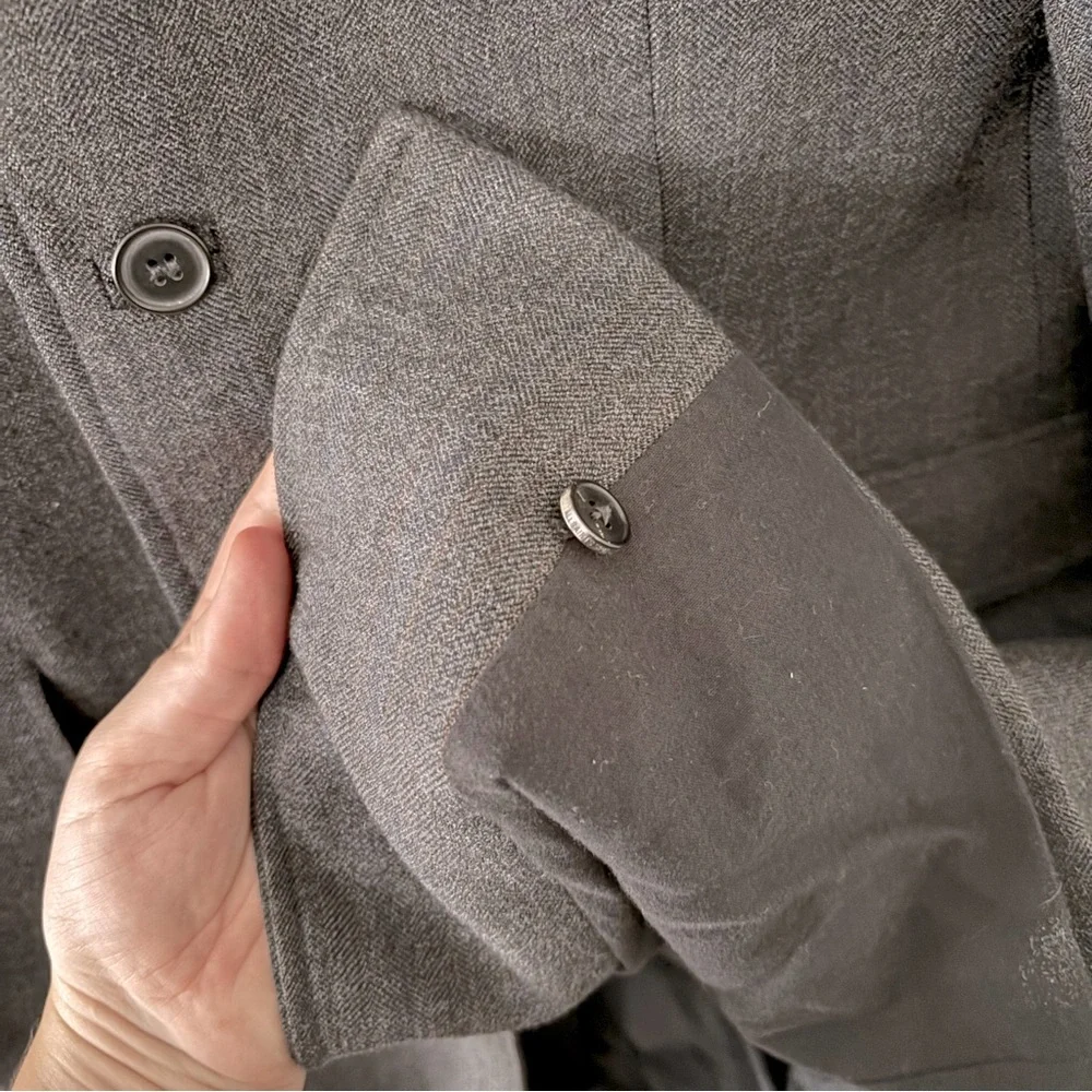 AllSaints Spitalfield Wool Men's‎ Harvard Coat Charcoal Blazer Overcoat Size 40